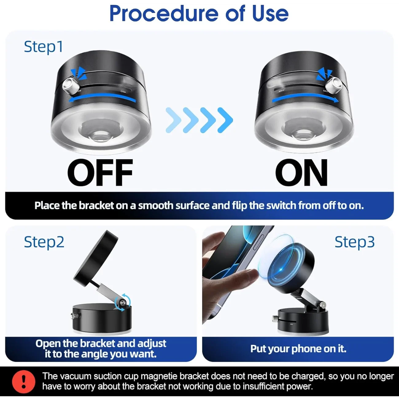 Vacuum Suction Magnetic Phone Holder