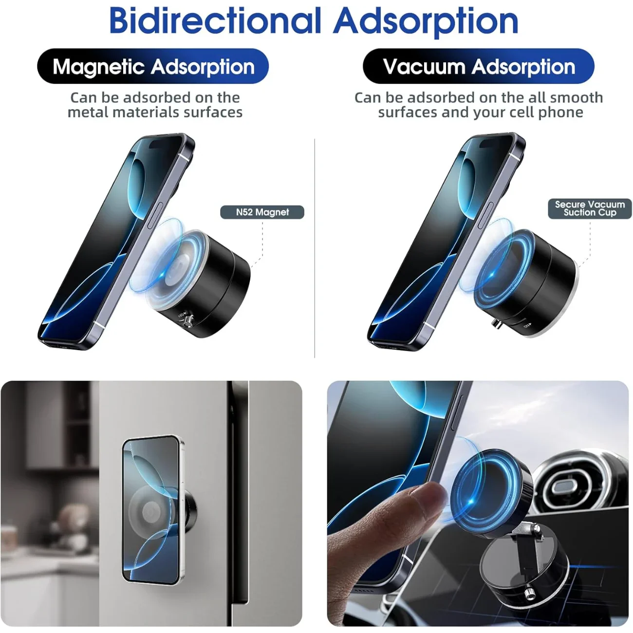 Vacuum Suction Magnetic Phone Holder